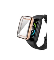 Huawei Band 7 Uyumlu Zore Watch Gard 09 Koruyucu Silikon (Rose Gold Altın)