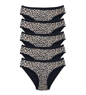 Northcity 5 Adet Leopar Desenli Likralı Yumuşak Dokulu Kadın Slip Külot