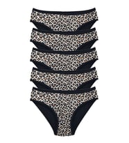 Northcity 5 Adet Leopar Desenli Likralı Yumuşak Dokulu Kadın Slip Külot