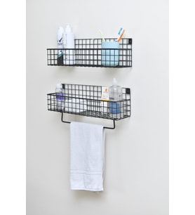 Metal Mutfak Banyo Duvar Havluluk Rafı 2’li Set WD239
