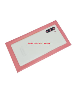 Samsung Galaxy NOTE 10 Arka Pil Batarya Kapağı (CAM+KAMERA LENSLİ) BEYAZ