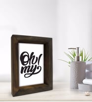 BK Gift Banyo Dekoratif Doğal Masif Ahşap Çerçeve 15x20cm-56 (Beyaz)
