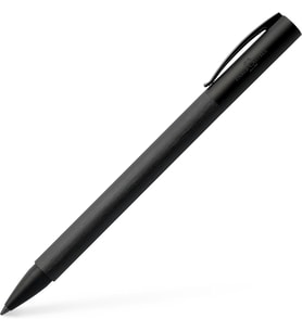 Faber-Castell Ambition All Black Tükenmez Kalem, M Uç, Çevirme Mekanizmalı, Krom Kapak, Siyah Refil (Standart)