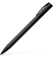 Faber-Castell Ambition All Black Tükenmez Kalem, M Uç, Çevirme Mekanizmalı, Krom Kapak, Siyah Refil (Standart)