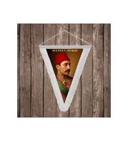 Sultan V. Murad Beyaz Saçaklı Takdim Flama Bayrak Osmanlı Padişahları Serisi