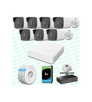 Provzen Hikvision 7 Kameralı IP 1080P Mikrofonlu Güvenlik Kamerası Olay Anında bildirim