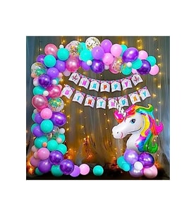 Unicorn Lüks Doğum Günü Balon Set