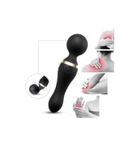 FREEZA 360° Açılı Magic Wand Massager Çok Sessiz Masaj Aleti - Siyah