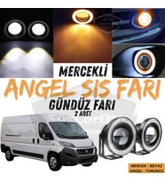 Fiat Ducato Uyumlu Üniversal Mercekli Angel Sis Farı Metal 76 mm Turuncu Halkalı Gündüz Farı 2 Adet