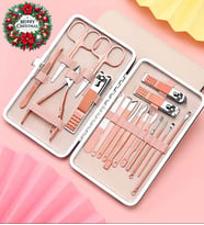 PediQueen 18 Parça Deri Cüzdanlı Profesyonel Manikür Set & Pedikür Seti
