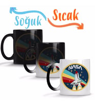 Nasa Rocket Logo Sihirli Kupa Bardak Porselen