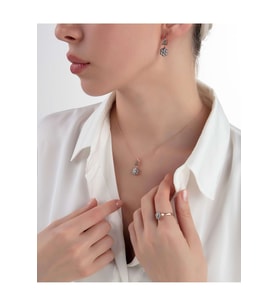 Gümüş Gül Modeli Takı Seti (Rose)