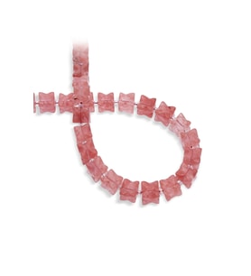 Gül Kuvars Doğal Taş Küp Yıldız Kesim 10x10mm Dizi