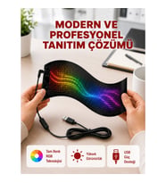 Mey İthalat® RGB Kayar Yazılı LED Reklam Ekranı – USB Bağlantılı Esnek Tasarım