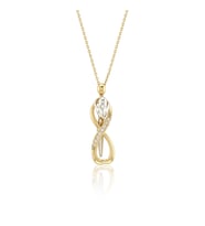 Sarılan Çift Taşlı Altın Kolye (Gold)