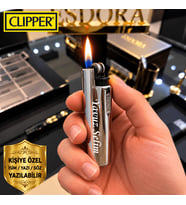 Kişiye Özel İsimli Siyah-GÜMÜŞ Clipper Çakmak İsme Özel Hediye (HEDİYE KUTUSU İLE GÖNDERİLİR)