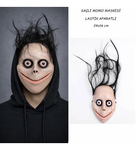 Saçlı Momo Korku Maskesi 24x16 cm