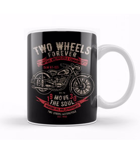 Two Wheels Forever Motorcycle Community Kupa Bardak Porselen