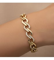 STİL İNCİSİ/XUPING JEWELRY GURMET ZİRKON TAŞLI BİLEKLİK (Altın Rengi)