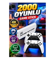 Yeni Nesil 3D 4K 2000 Oyunlu Game Stick Retro Oyun Konsolu Çift Kollu
