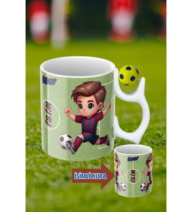Sarı Lacivert Futbol Toplu Bordo Mavi Forma Oyunculu Taraftar İsimli Baskılı Kupa Bardak
