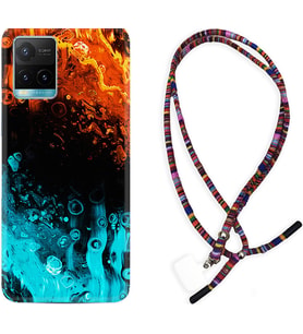 Vivo Y11S Y21S Y20 Y20S Y70 Kılıf Boyun Asklı Rasta Silikon Orange Blue Color 1665