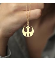 Kişiye Özel 925 Ayar Gümüş Star Wars Rebel Jedi Kolye (Gold)