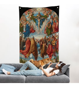 Albrecht Dürer - Üçlü Birliğin Hayranlığı Duvar Örtüsü - Adoration of the Trinity-8054