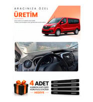RENAULT TRAFIC KAPAKLI (2015-2022) Uyumlu Torpido Koruma Örtüsü Oto Kılıfı - Siyah Gri