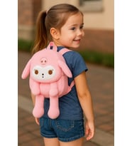 Sevimli Karakter Kuromi Kawai Sanrio Peluş Işıklı Kulaklı Sırt Çantası (Pudra Pembe)