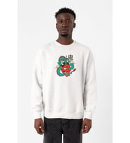 Dragon Samurai Anime Beyaz Erkek 2ip Sweatshirt
