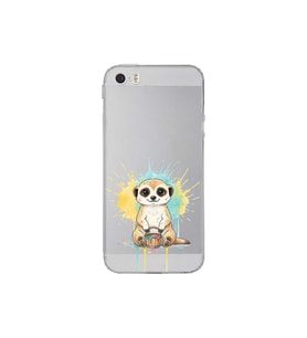 iPhone 5 SE ile Uyumlu Splash Mirket Tasarımlı Şeffaf Silikon Kılıf