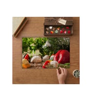 Biber- Havuç- Mantar- Yeşillikler Tasarımı 240 parça Ahşap Puzzle Ahşap Kutuda MP00695