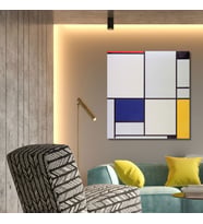 Tekli Kare Kanvas Tablo Piet Mondriaan 1926 Composition 3