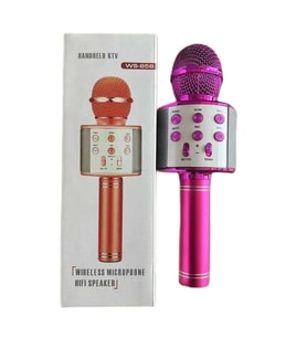 WS-858 Karaoke Mikrofon ve Hoparlör Pembe