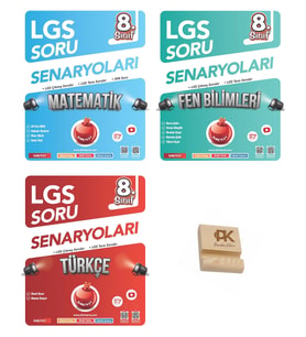 Nartest LGS 8. Sınıf Matematik Fen ve Türkçe Çıkmış Sorular 3lü Set + Telefon Standı