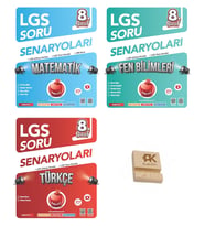 Nartest LGS 8. Sınıf Matematik Fen ve Türkçe Çıkmış Sorular 3lü Set + Telefon Standı