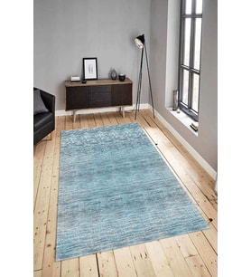 Dijital Baskılı Yıkanabilir Kaymaz Modern Renkli Salon Halısı Mutfak Halısı Yolluk ND-HY-1281 (Mavi)