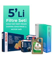 Bosch Fiat Egea 1.3 Dizel Filtre Bakım Seti Castrol Motor Yağlı (2019-2023) 5 Li