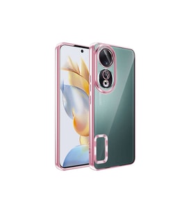 Honor 90 Uyumlu Kılıf Kamera Korumalı Logo Gösteren Zore Omega Kapak (Rose Gold Altın)