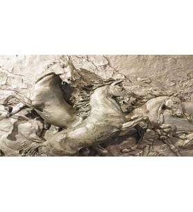 3D  Boyutlu Kabartma Atlar Relief Duvar Kağıdı