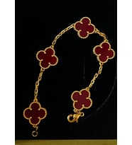 925 Ayar Gümüş Gold Kaplama Van Cleef Yonca Bileklik