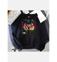 Zoro Ön-Arka Baskılı Kapşonlu Sweatshirt