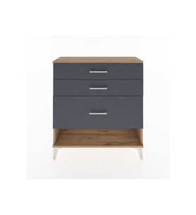 Arges Şifonyer 3 Çekmeceli 88x30x96 Çam-Antrasit