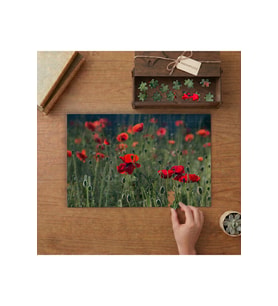 Gelincik Tarlası - Doğa - Bitkiler Tasarımı 240 parça Ahşap Puzzle Ahşap Kutuda MP01536