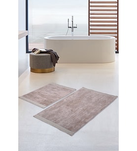 Nova Vizon 2'li Spor Saçaklı Banyo Halısı Paspası Kaymaz Makinede Yıkanabilir