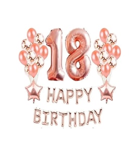 Rose Gold 18 Yaş Doğum Günü Balon Seti