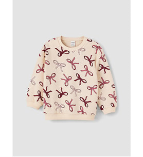 LC WAIKIKI Ekru Baskılı Kız Çocuk Kalın Sweatshirt