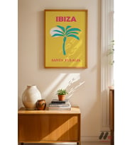 Ibiza Seyahat Posteri, Ahşap Çerçeveli Duvar Tablosu - Motivasyon Hediyesi