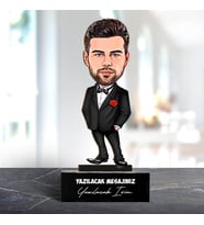 Kişiye Özel Karikatürlü Yakışıklı Adam Masa Biblosu